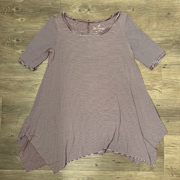 American Eagle Outfitters Tops - AEO Purple Stripe Soft & Sexy T Size XS